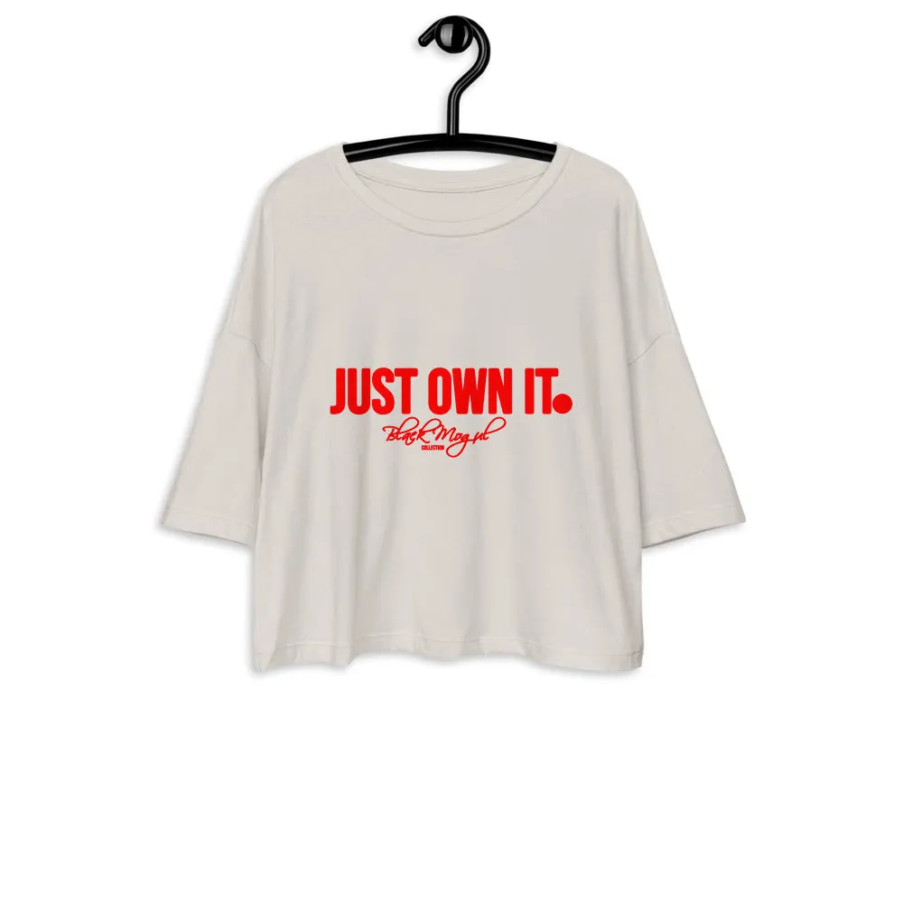 Black Mogul Elephant Loose drop shoulder crop top