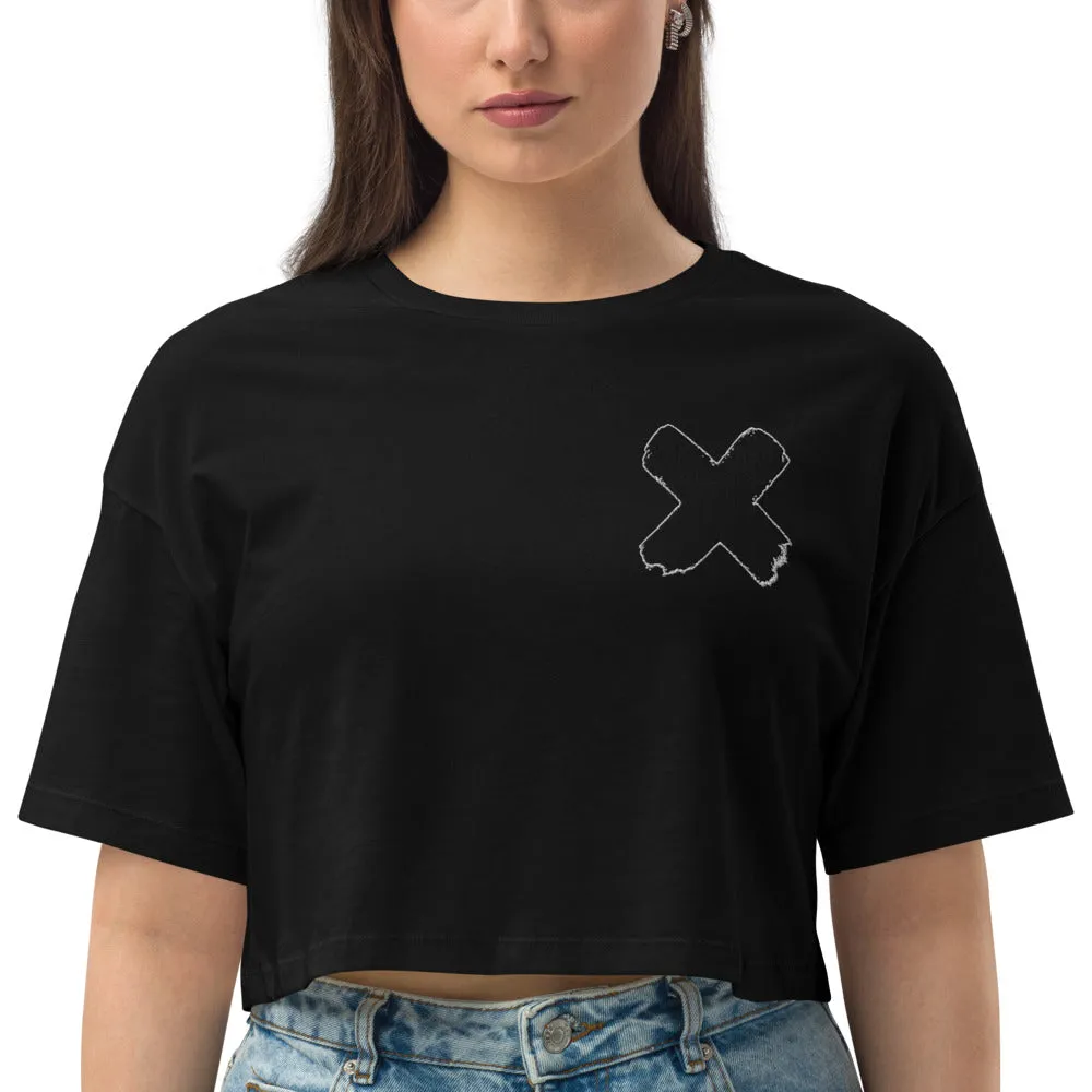 Black-Out Mogul Friday Loose drop shoulder crop top