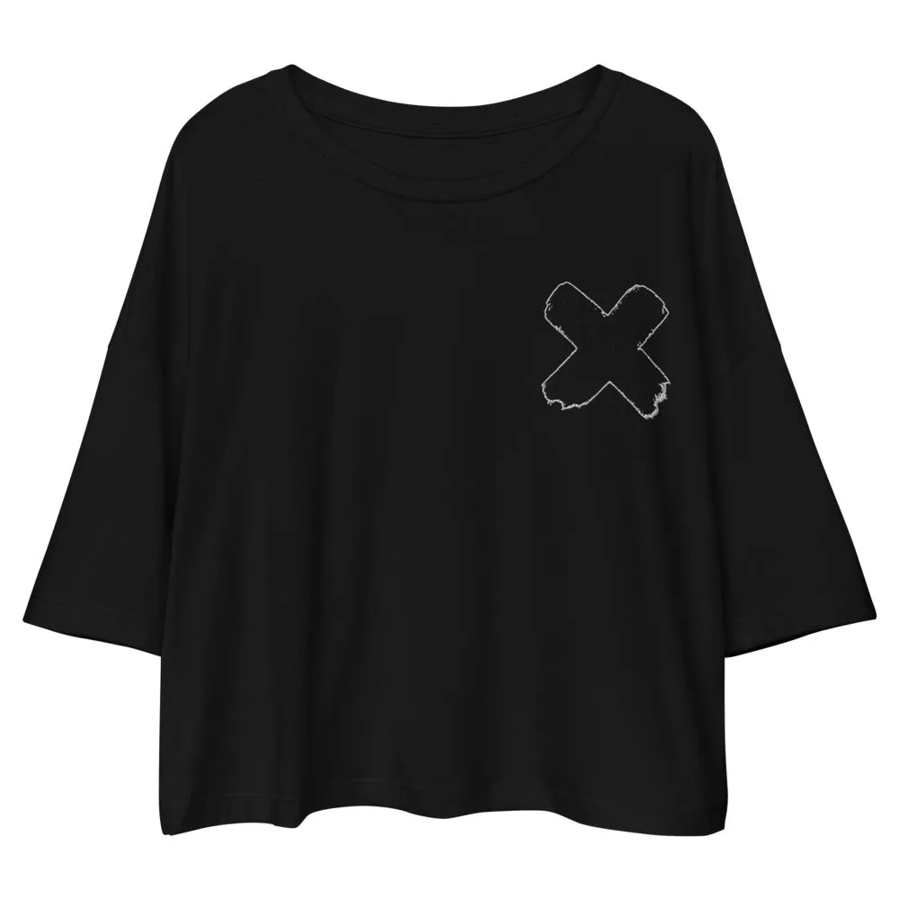Black-Out Mogul Friday Loose drop shoulder crop top