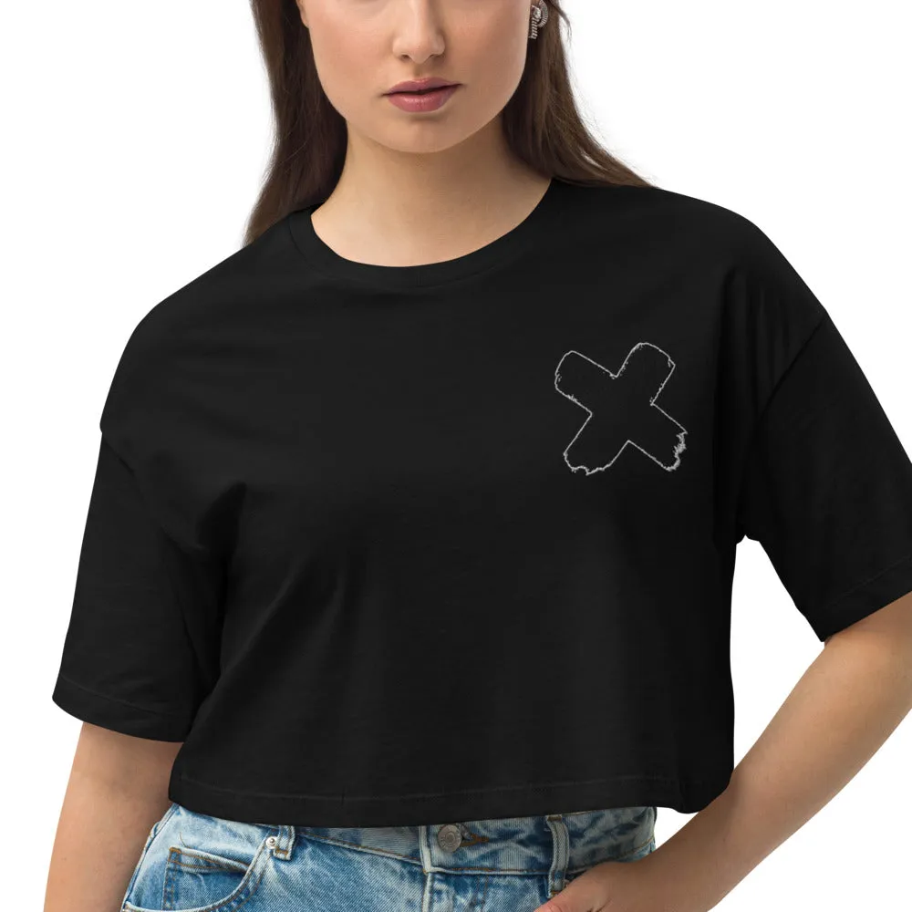 Black-Out Mogul Friday Loose drop shoulder crop top