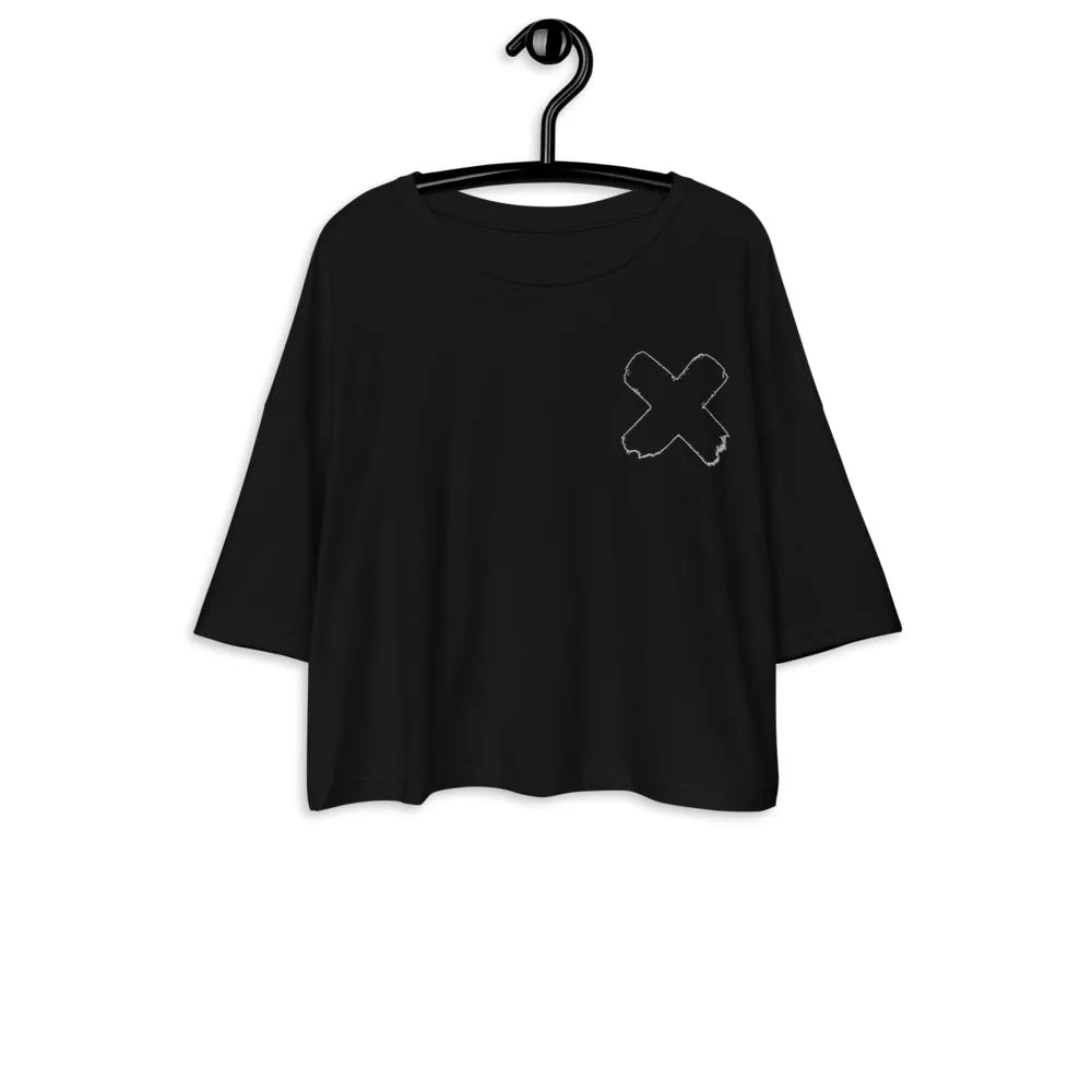 Black-Out Mogul Friday Loose drop shoulder crop top