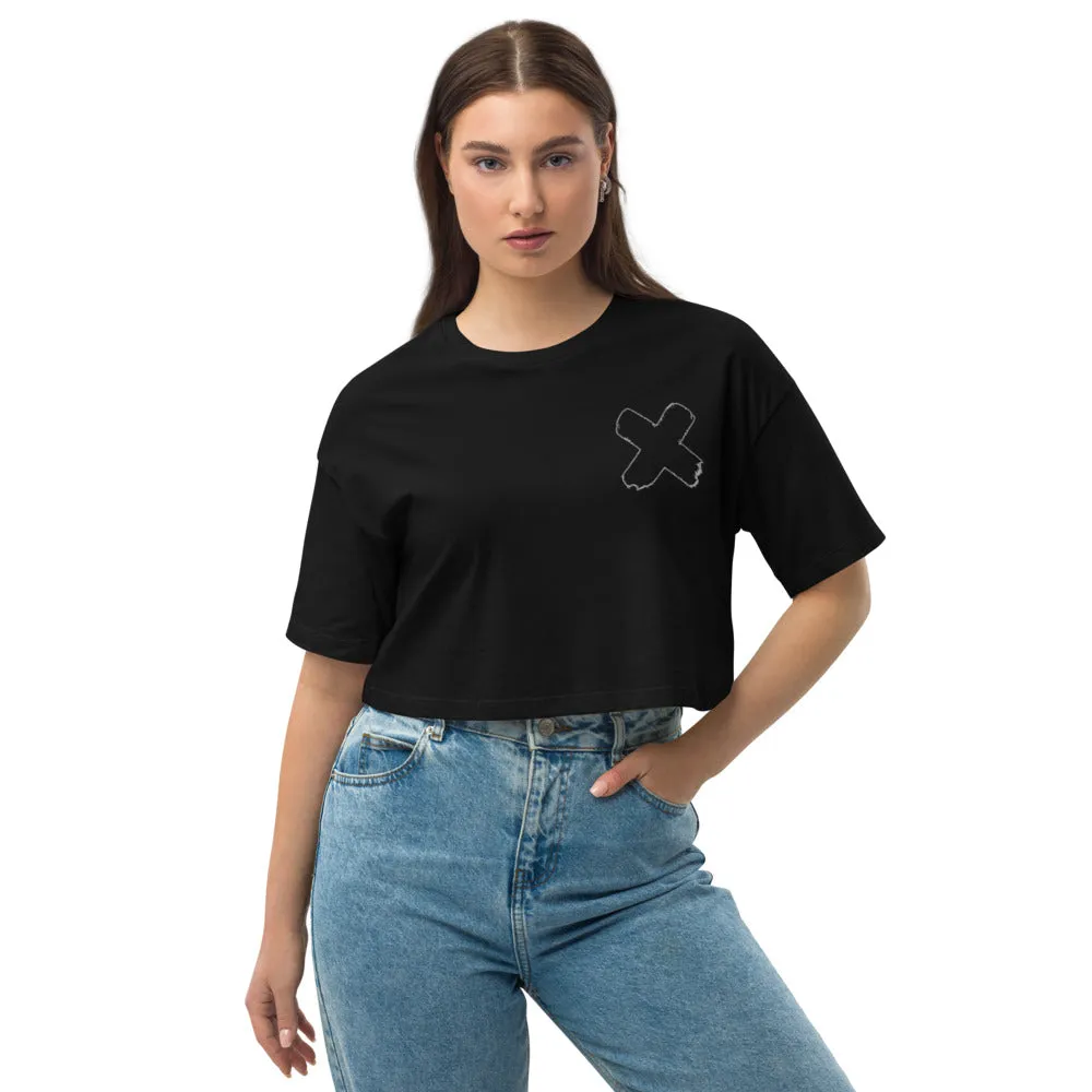 Black-Out Mogul Friday Loose drop shoulder crop top