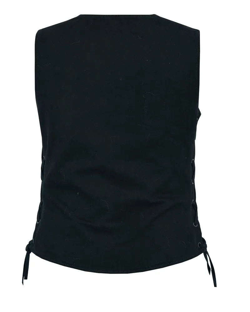 DM  Women's Denim Longer Body ¾ Vest - Side Laces