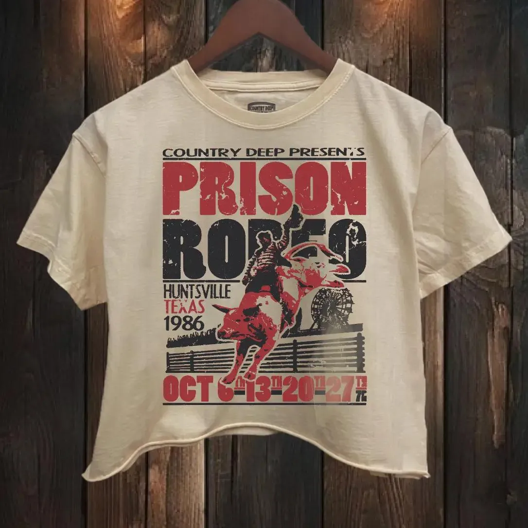 Prison Rodeo Huntsville Texas Relaxed Crop T-Shirt