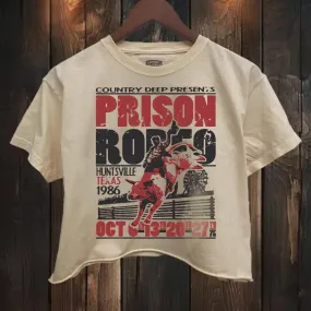 Prison Rodeo Huntsville Texas Relaxed Crop T-Shirt