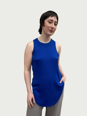 Ribbed Racerback Tank in Electric Blue