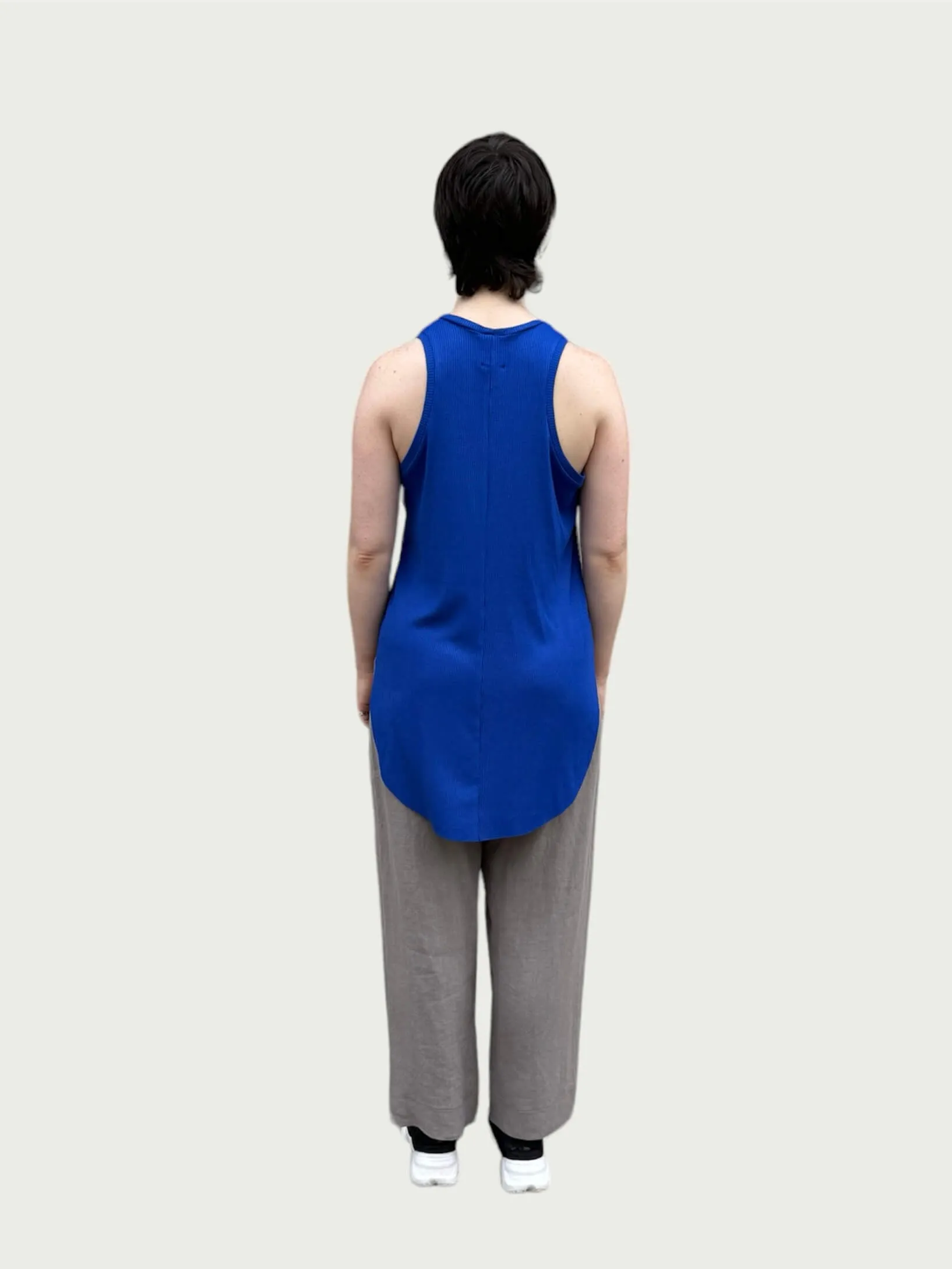 Ribbed Racerback Tank in Electric Blue