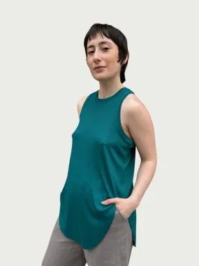 Ribbed Racerback Tank in Teal