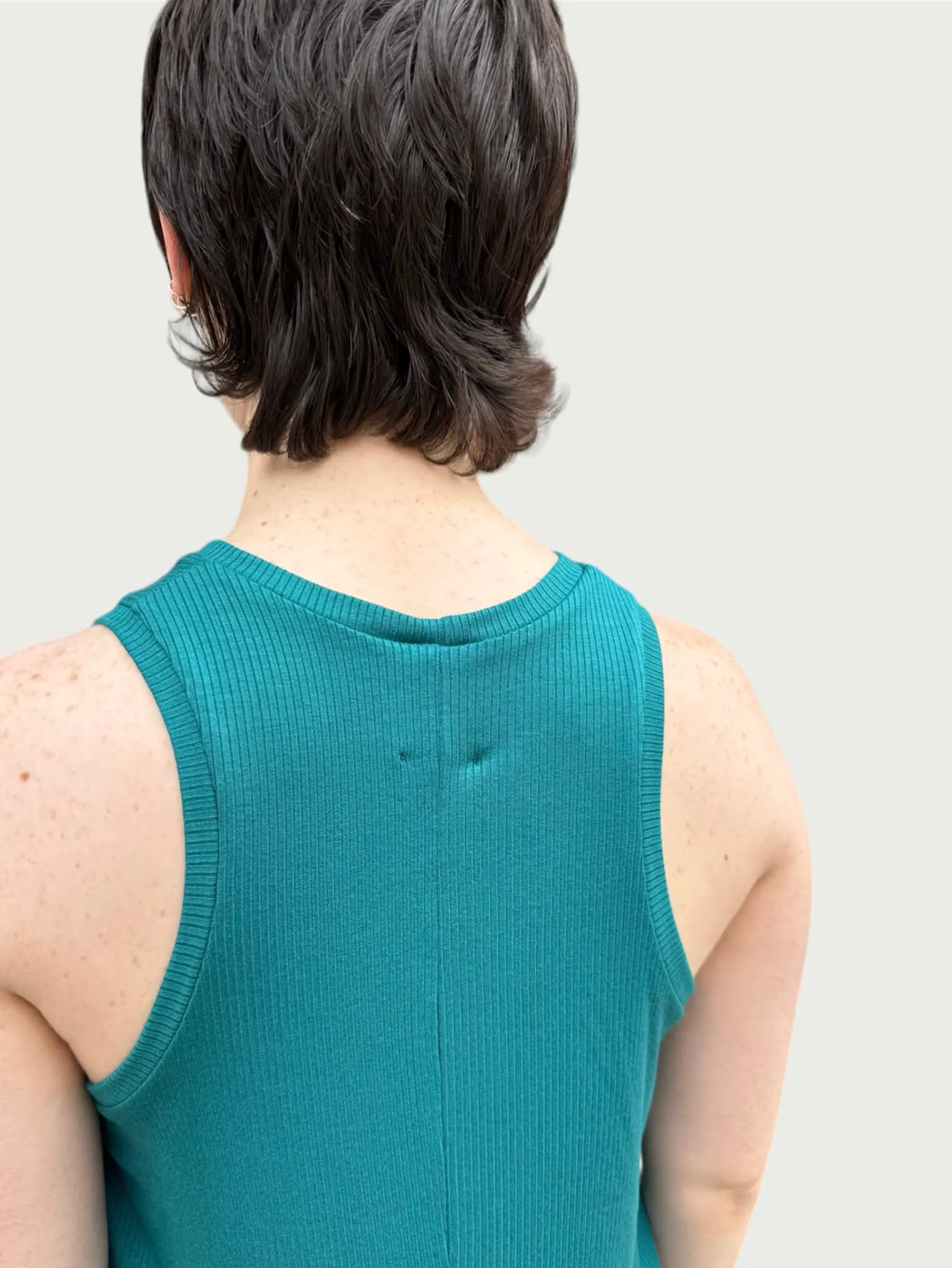 Ribbed Racerback Tank in Teal
